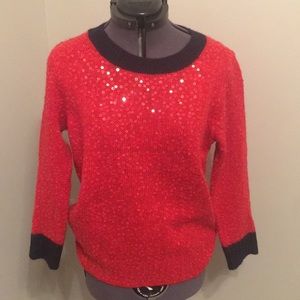J Crew Small Red sequin sweater